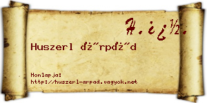 Huszerl Árpád névjegykártya