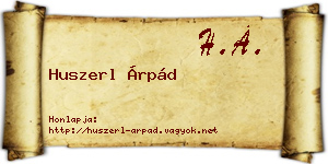 Huszerl Árpád névjegykártya