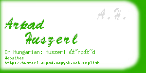 arpad huszerl business card